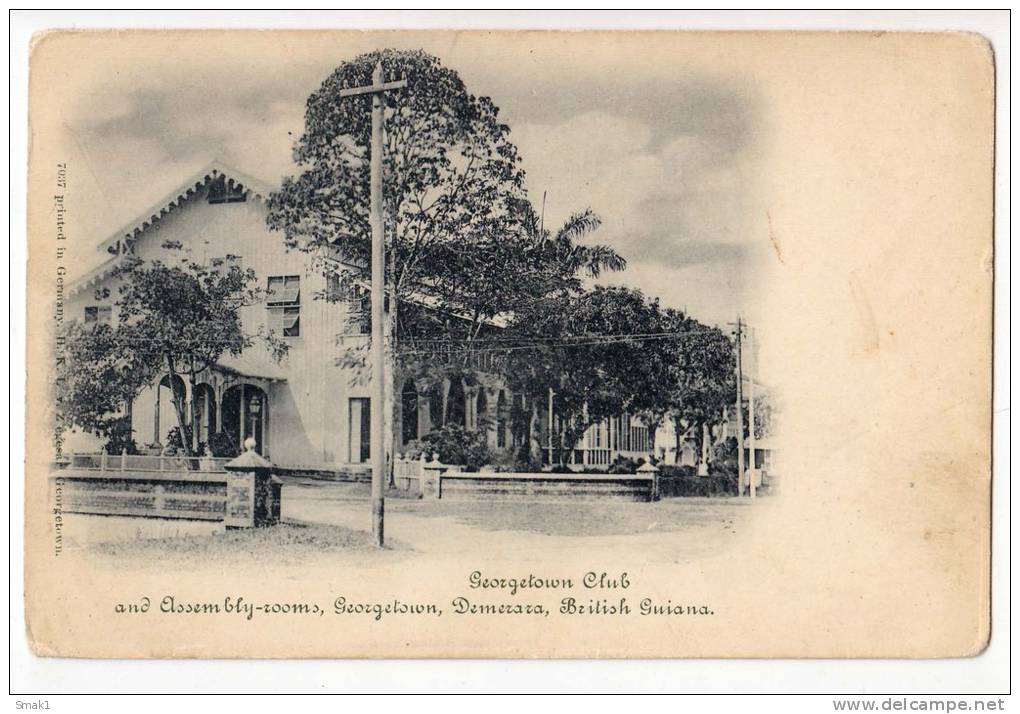 EUROPE UNITED KINGDOM BRITISH COLONY BRITISH GUIANA GEORGETOWN CLUB AND ASSEMBLY ROOMS, DEMERARA OLD POSTCARD - Other & Unclassified