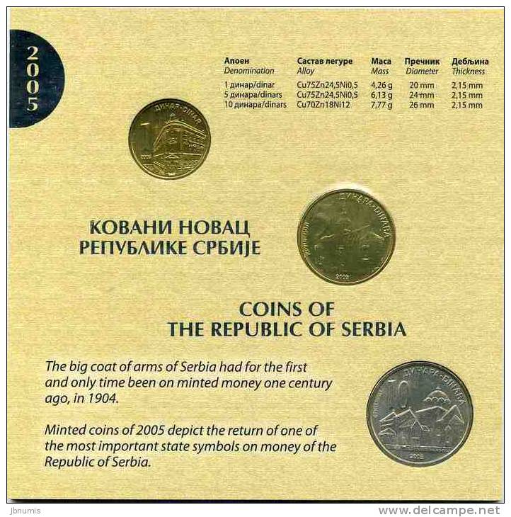 Serbie Serbia 1 à 10 Dinara 2005 BU KM MS2 - Serbia