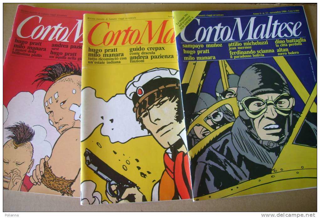 PBL/4 CORTO MALTESE 3 N.ri Anni ´80/PRATT/MANARA/MICHELUZZI/SCIANNA/CREPAX/PAZIENZA - Corto Maltese