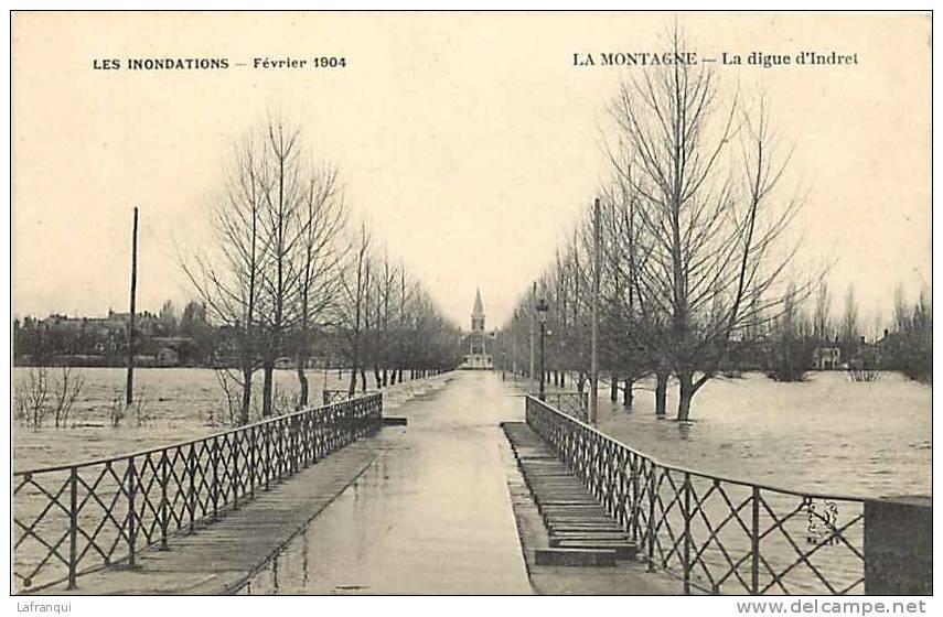 Loire Atlantique -ref A531- Inondations Fevrier 1904- La Montagne - La Digue D Indret -carte Bon Etat  - - La Montagne