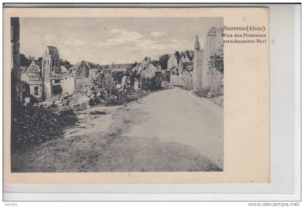 F 02290 NOUVRON, 1.Weltkrieg Zerstörungen - Vic Sur Aisne