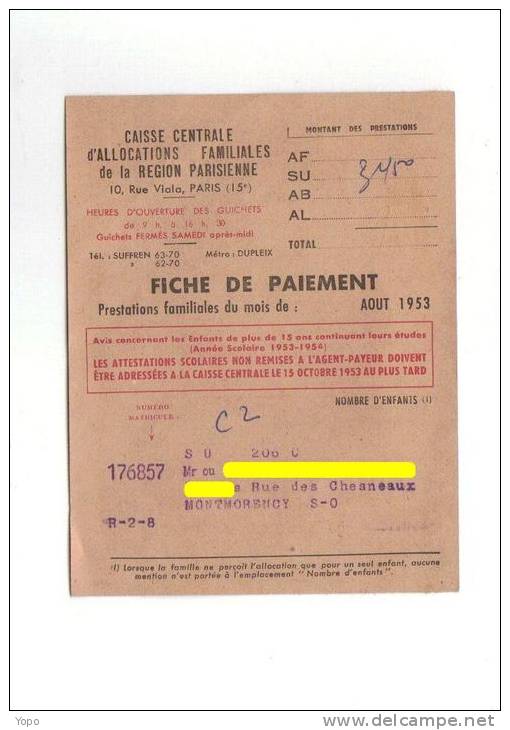 4 Documents : Quittance De Gaz, Redevance Radiodiffusion, Fiche De Paiement Prestations Familiales Et Formulaire Mandat - Seals Of Generality