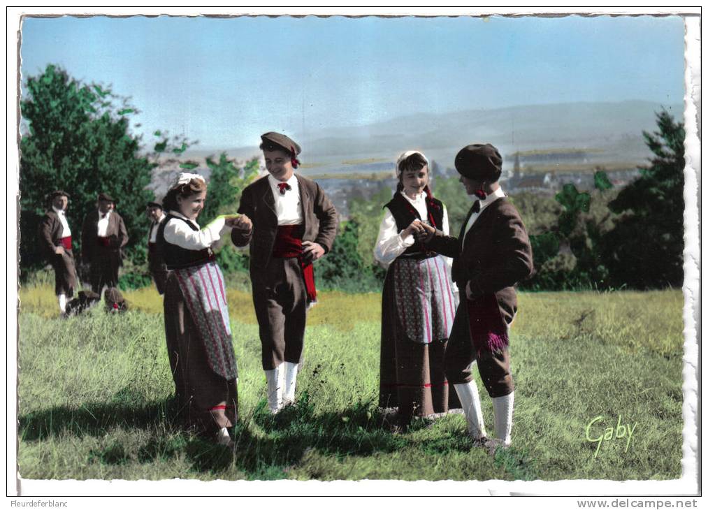 OSSUN (65) - CPSM - Groupe Folklorique CEÜ BIGOURDAN ... Danse : Lou Pantalon, 1ère Figure, Pyrénées - Ossun