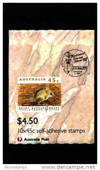 AUSTRALIA - 1992  $ 4.50 THREATENED SPECIES  BOOKLET OVPT BRISBANE SHOW MINT NH SG SB78 - Cuadernillos