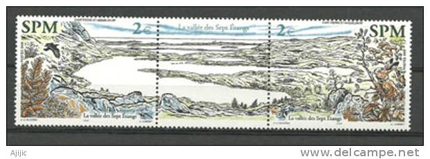 SAINT PIERRE & MIQUELON.  La Vallee Des Sept Etangs.  Triptyque Neuf ** Yv. 853/54 Triptyque - Unused Stamps