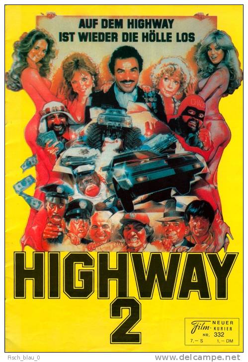 NFK 332 Auf Dem Highway Ist Wieder Die Hölle Los 1984 Cannonball Run II Burt Reynolds Film Kono Movie Programme Program - Riviste