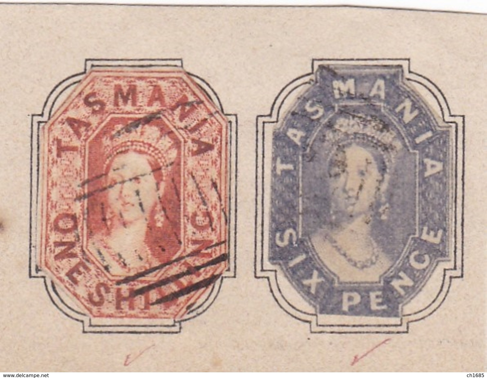 AUSTRALIE  TASMANIE  :   Y & T    No 13  Et  15   Non Dentelé   Sur Fragment  (0) - Used Stamps