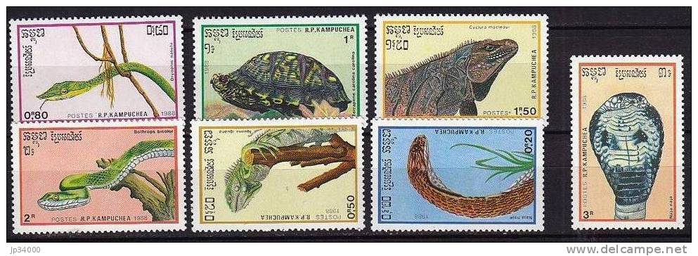 KAMPUCHEA Reptiles + Tortue Turtle (Yvert N°844/50) Neuf Sans Charniere. MNH - Autres & Non Classés