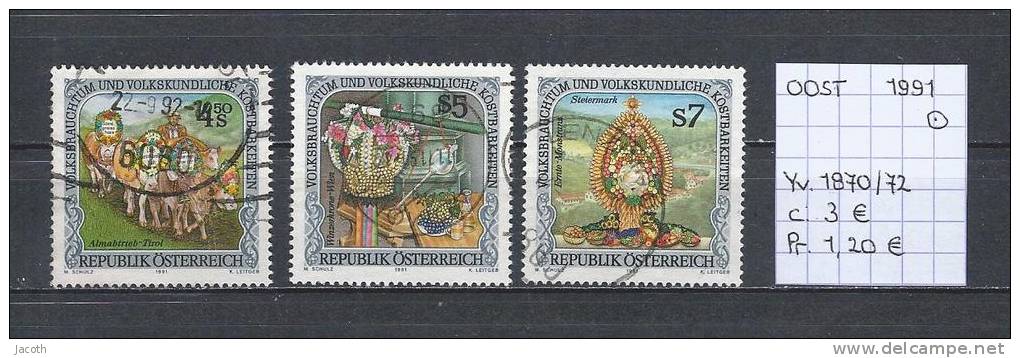 Oostenrijk 1991 - Yv. 1870/72 Gest./obl./used - Used Stamps