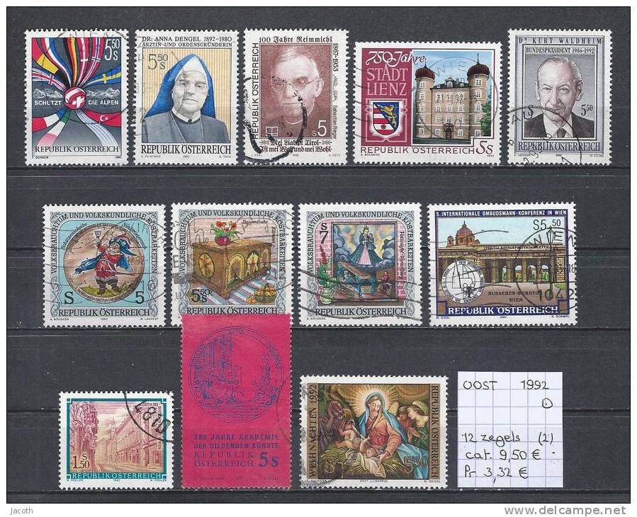 Oostenrijk 1992-2 - 12 Zegels Gest./obl./used - Used Stamps