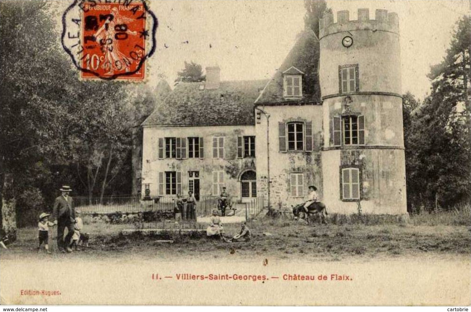 Dépt 77 - VILLIERS-SAINT-GEORGES - Château De Flaix - Animée, ânes - Villiers Saint Georges