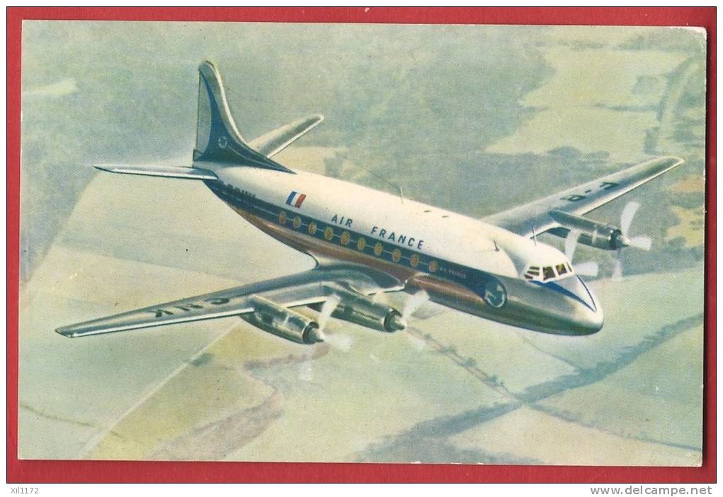 C0727 Air France Vickers Viscount De Rolls-Royce.Non Circulé. Sapho - 1946-....: Era Moderna