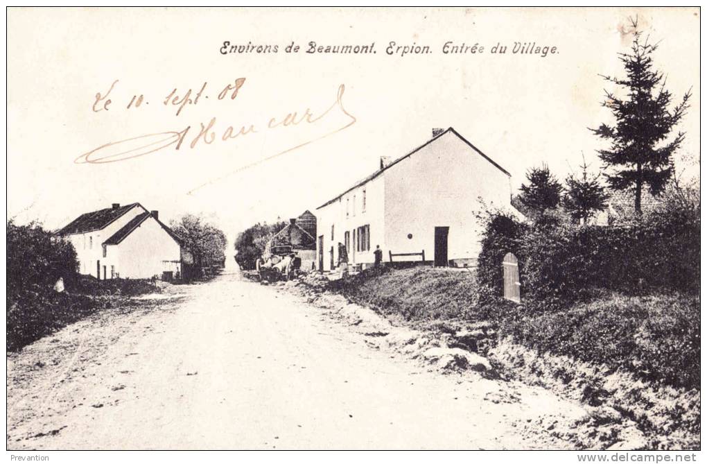 ERPION - Entrée Du Village ( Environs De Beaumont) - Superbe Carte - Froidchapelle