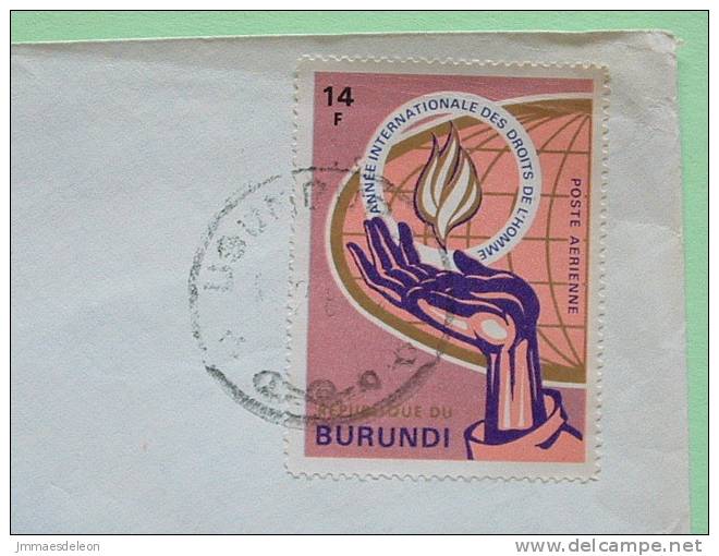 Burundi 1969 Cover To USA - Human Rights Flame - Hand And Globe - Gebraucht