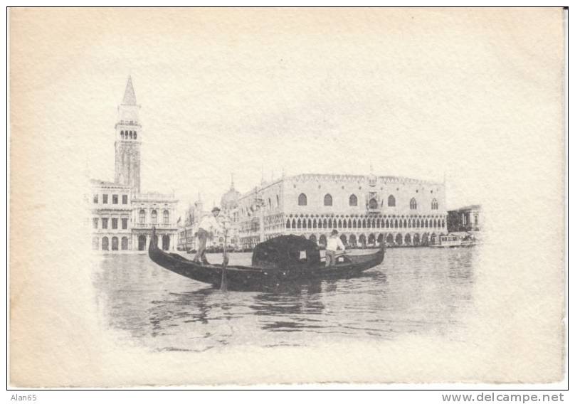Venice Venezia Italy, Gondolas In Canal, C1890s Vintage Image Non-Postcard - Other & Unclassified