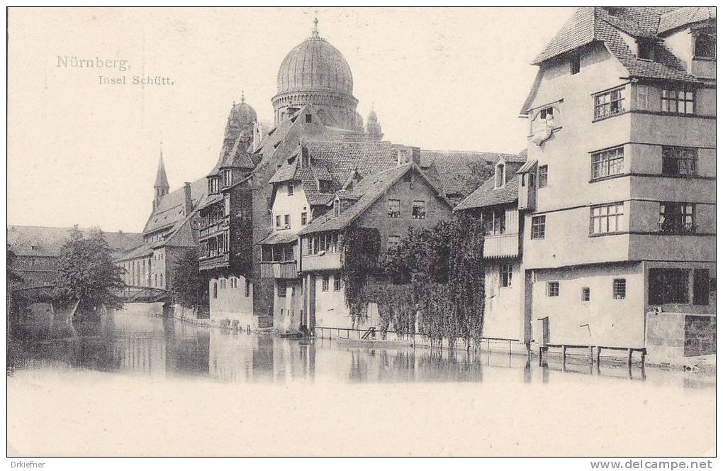 Nürnberg, Insel Schütt, Mit Synagoge, 1904 - Jewish