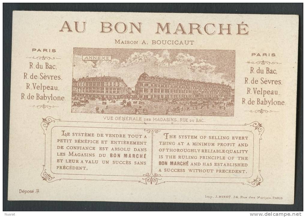 Au Bon Marché, Chromo Lith. Minot, Malbrough, La Cérémonie Faite, Chacun S´en Fut Coucher - Au Bon Marché