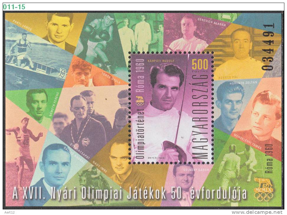 HUNGARY, 2010, OLYMPIC HISTORY - ROME OLYMPICS, Summer Olympic Games, 1960, MNH (**), Sc/Mi 4180 / Bl-337 - Zomer 1960: Rome