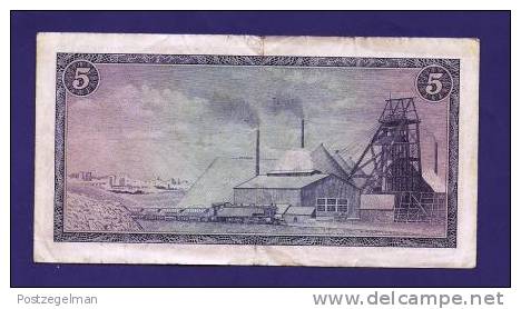 SOUTH AFRICA 1967,   Banknote , USED VF,  5 Rand Wm Springbok, 111b - South Africa