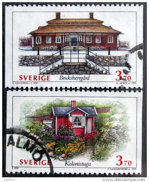 Schweden 1995 Häuser MiNr. 1862+1873(O)  ( Lot  L 215 ) - Used Stamps