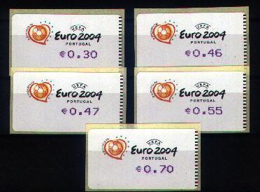 Portugal Football Euro 2004 Timbres De Distributeurs Type Amiel 2003 Soccer Euro 2004 ATM Amiel 2003 - Championnat D'Europe (UEFA)