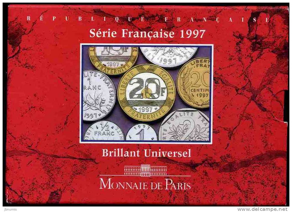 France Coffret Officiel BU 1 Centime à 20 Francs 1997 KM MS13 - BU, BE & Muntencassettes