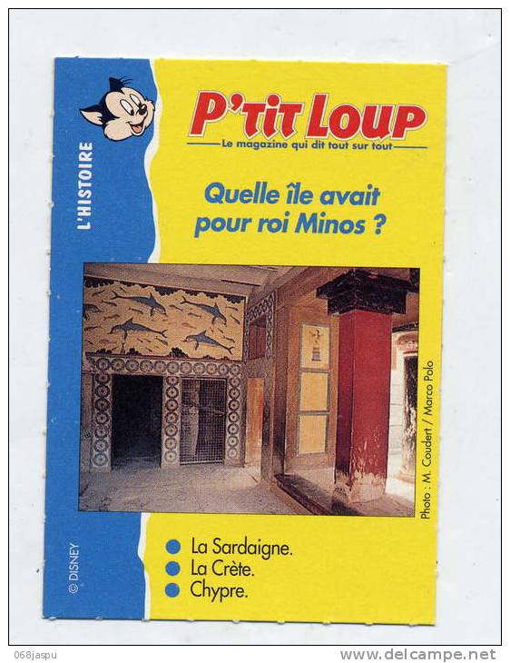 Fiche P'tit Loup Roi Minos - Histoire