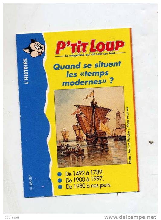 Fiche P'tit Loup Temps Moderne - History