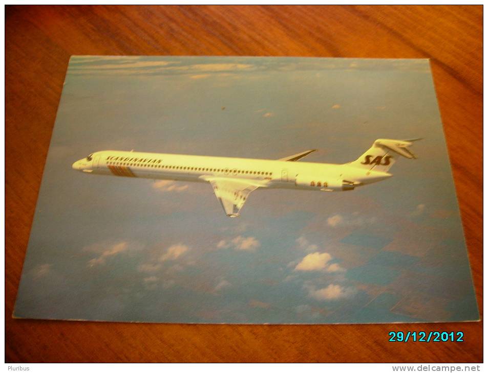 AIRPLANE  MD 80  SAS  SWEDEN     POSTCARD - 1946-....: Modern Tijdperk