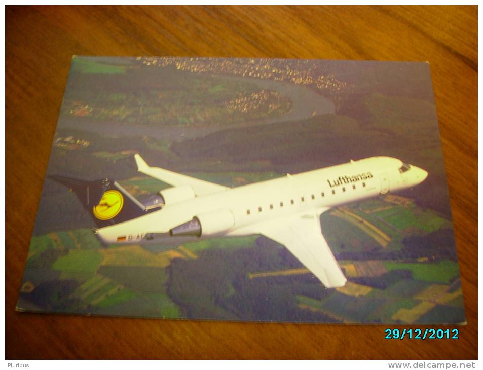 AIRPLANE  CANADAIR JET CL 600  LUFTHANSA     POSTCARD - 1946-....: Moderne