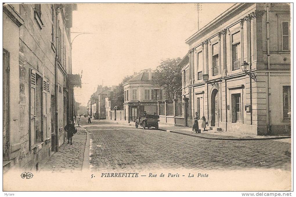 Cpa93 Pierrefitte La Poste Rue De Paris - Pierrefitte Sur Seine