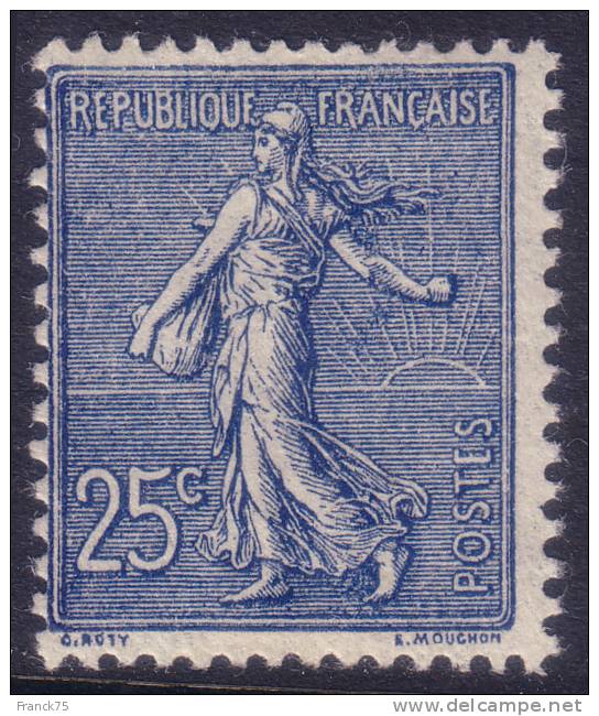 25c Semeuse Lignée Bleu Foncé Neuf * TB (Y&T N° 132a, Cote 110€) - 1903-60 Semeuse Lignée