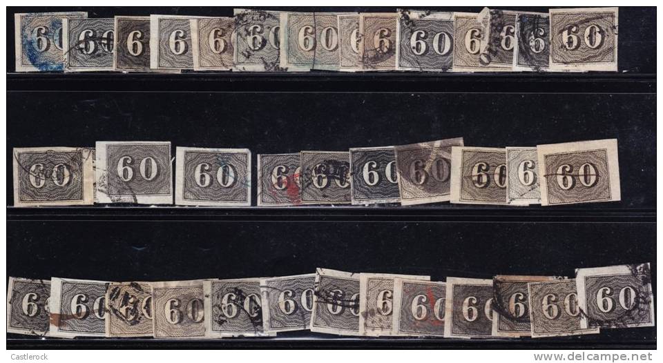 O) 1850 BRAZIL,SC 24, NICE LOT 60R BLACK, SHADES, PAPERS, ESTIMATE 400. - Neufs