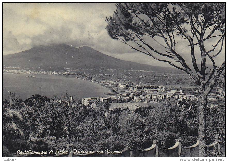 E306- Castellammare Di Stabia - Panorama Con Vesuvio - Napoli - F.g. Viaggiata - Castellammare Di Stabia