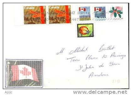 Belle Lettre Philatelique Du Canada, Adressée En Andorre - Brieven En Documenten