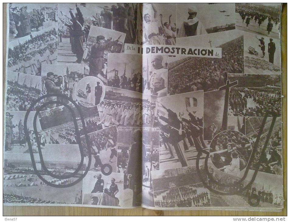 REVISTA SEMANARIO GRÁFICO NACIONALSIDICALISTA AÑO 1939.CLARA PROPAGANDA A FAVOR DE ALEMANIA,FALANGE,GUERRA DE CON GAS,PR - [1] Tot 1980