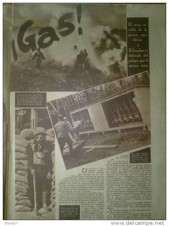 REVISTA SEMANARIO GRÁFICO NACIONALSIDICALISTA AÑO 1939.CLARA PROPAGANDA A FAVOR DE ALEMANIA,FALANGE,GUERRA DE CON GAS,PR