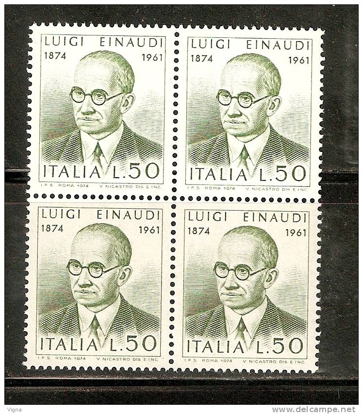 IT601 - ITALIA - Sassone 1244 ** - Einaudi  (in Quartina) - 1971-80: Neufs