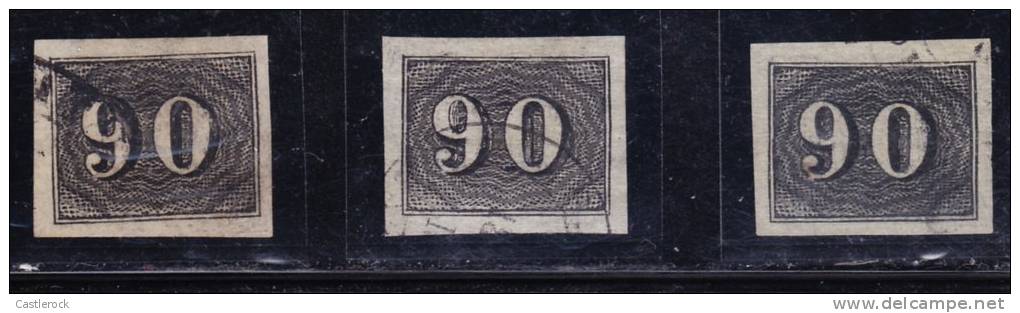 O) 1850 BRAZIL, SC 25 USED NICE LOT SINGLES, JUMBO MARGINS, 1ST CHOICE. - Unused Stamps