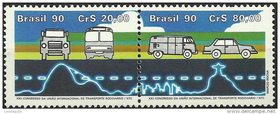 BRAZIL #2245-6   -  22nd Congress Of The International Union Of RoAd Transportation - NTC - Unused Stamps