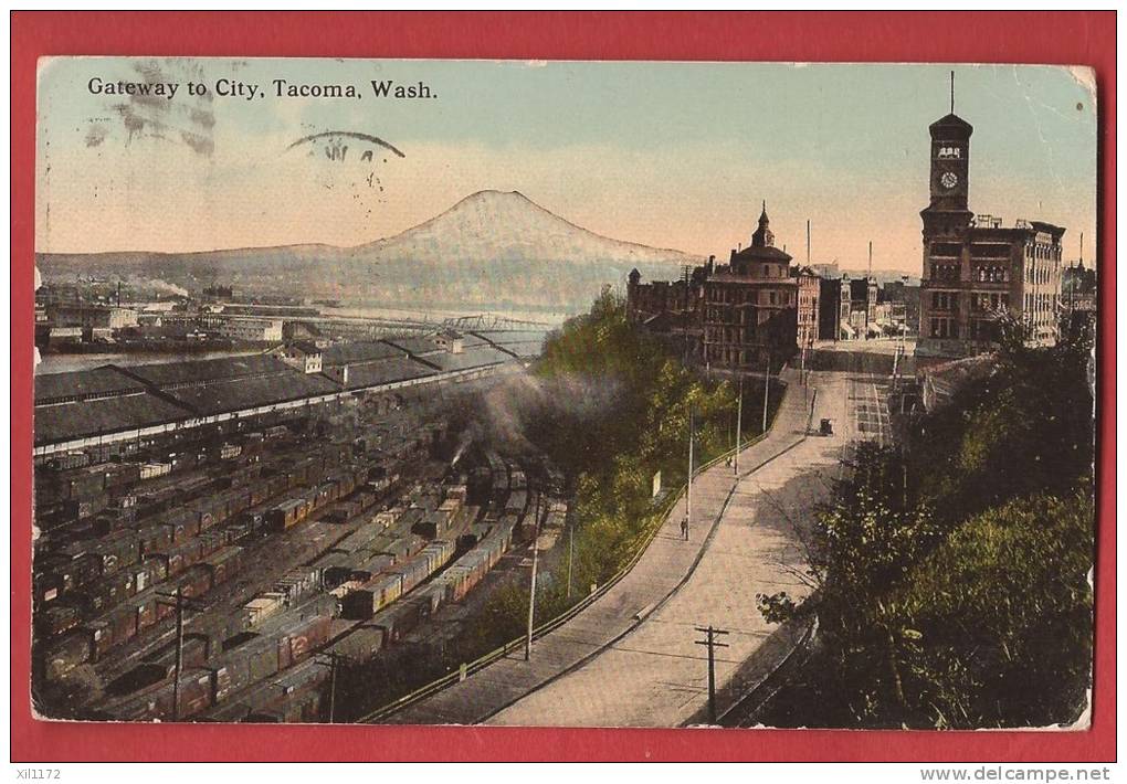 C0759 Tacoma, Trains. Circulé En 1910. - Tacoma