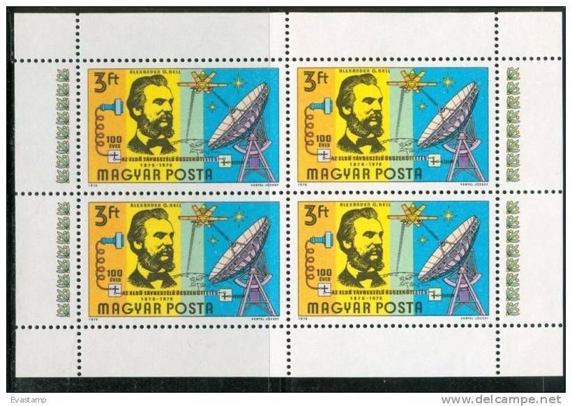 HUNGARY-1976.MiniSheet - Graham Bell  Mi:3105. MNH!!! 5.50EUR - Ongebruikt