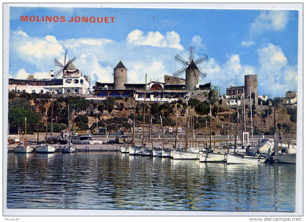 Espagne--PALMA DE MALLORCA--Moulins Jonquet (bateaux Au 1er Plan )-cpm N° 2  éd  TOMAS DE PEDRO----- - Palma De Mallorca