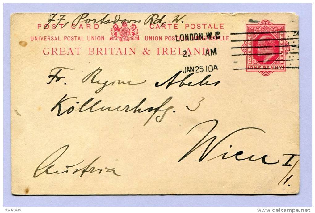 Post Card Postkarte Great Britain LONDON To VIENNA Wien  (814) - Other & Unclassified