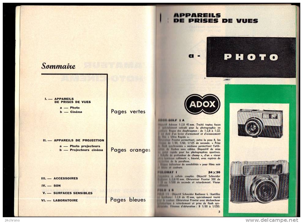 Catalogue General De La Photographie Et Du Cinema D´ Amateur: Appareils De Photo, De Projection ... Avec Tarif (12-5055) - Fotografía