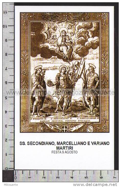 Xsa-10362 SS. SECONDIANO MARCELLIANO E VARIANO MARTIRI CIVITAVECCHIA TUSCANIA Santino Holy Card - Religione & Esoterismo