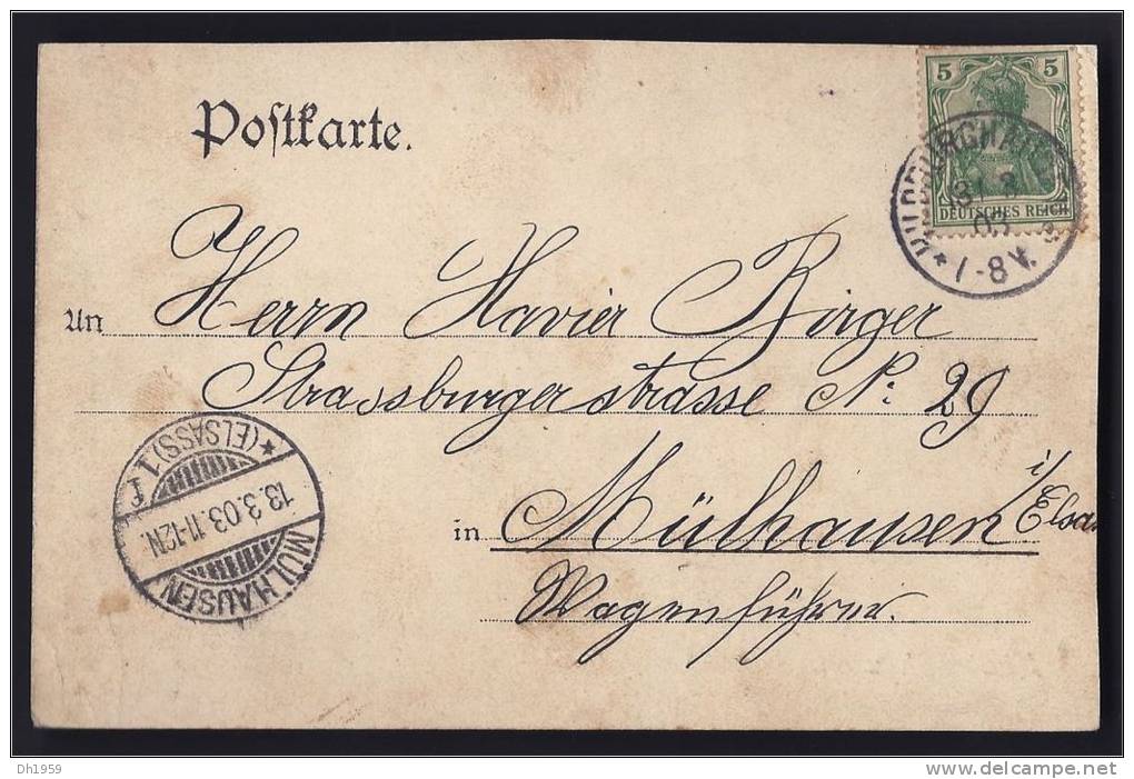 HILDBURGHAUSEN THÜRINGEN 1903 Pour MULHOUSE ELSASS 68 - Hildburghausen