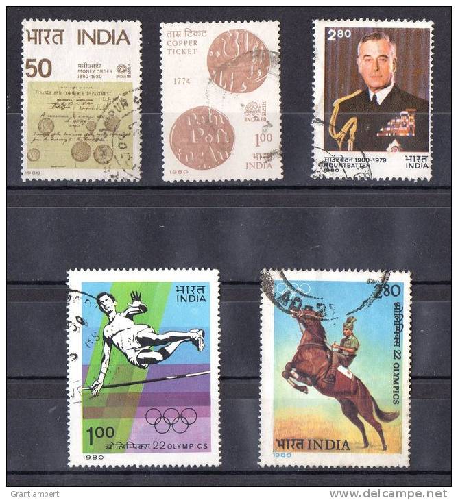 India 1980 Selected Issues Used - India80 Stamp Exhibition, Mountbatten, Olympics - Usados