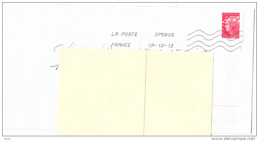 FRANCE - TVP 20g Roulette  -  Lettre 2012 - Cartas & Documentos