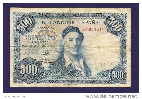 SPAIN 1954, Banknote, USED VF, 500 Peseta´s Km 148 (folded) - 500 Pesetas